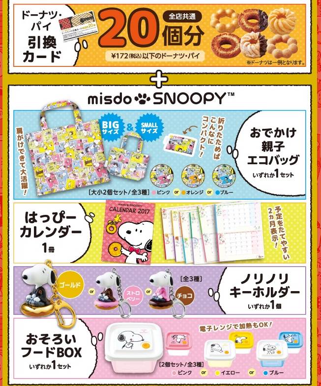 ミスドの福袋2017、2160円福袋